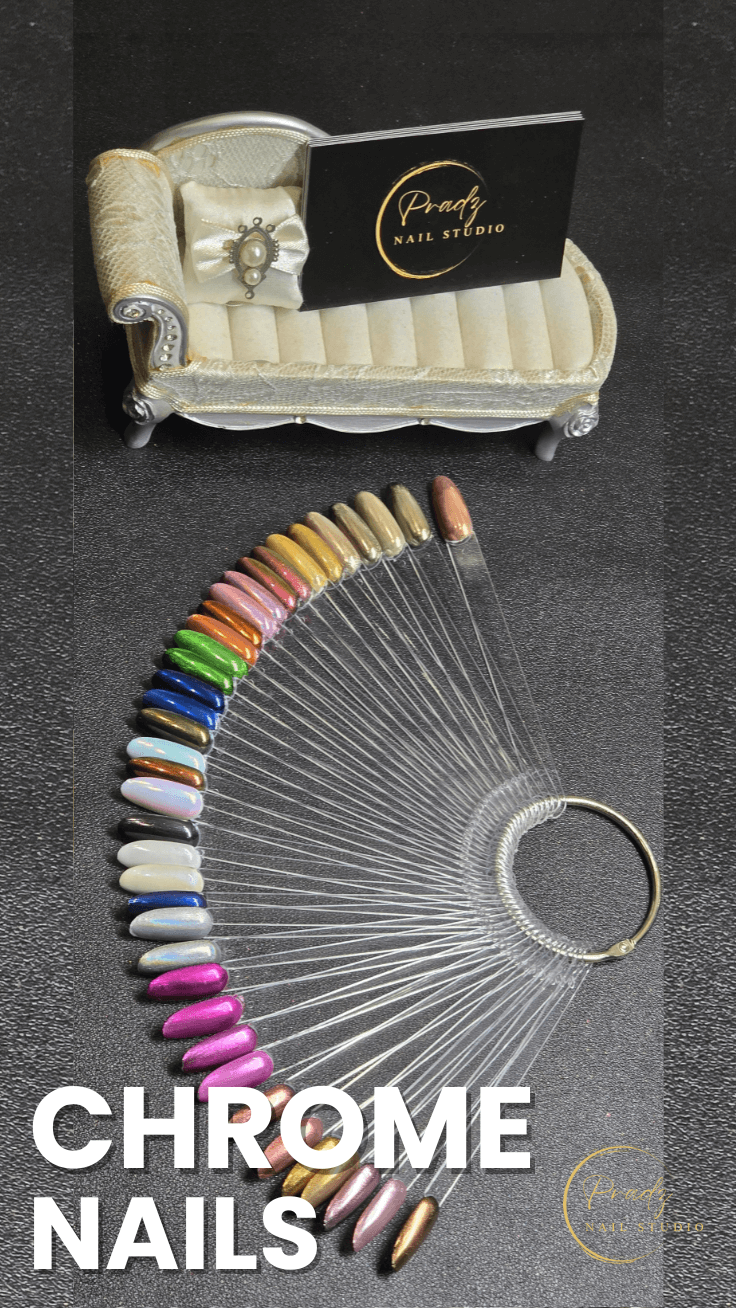 Chrome nails by Pradz Nail Studio Auckland