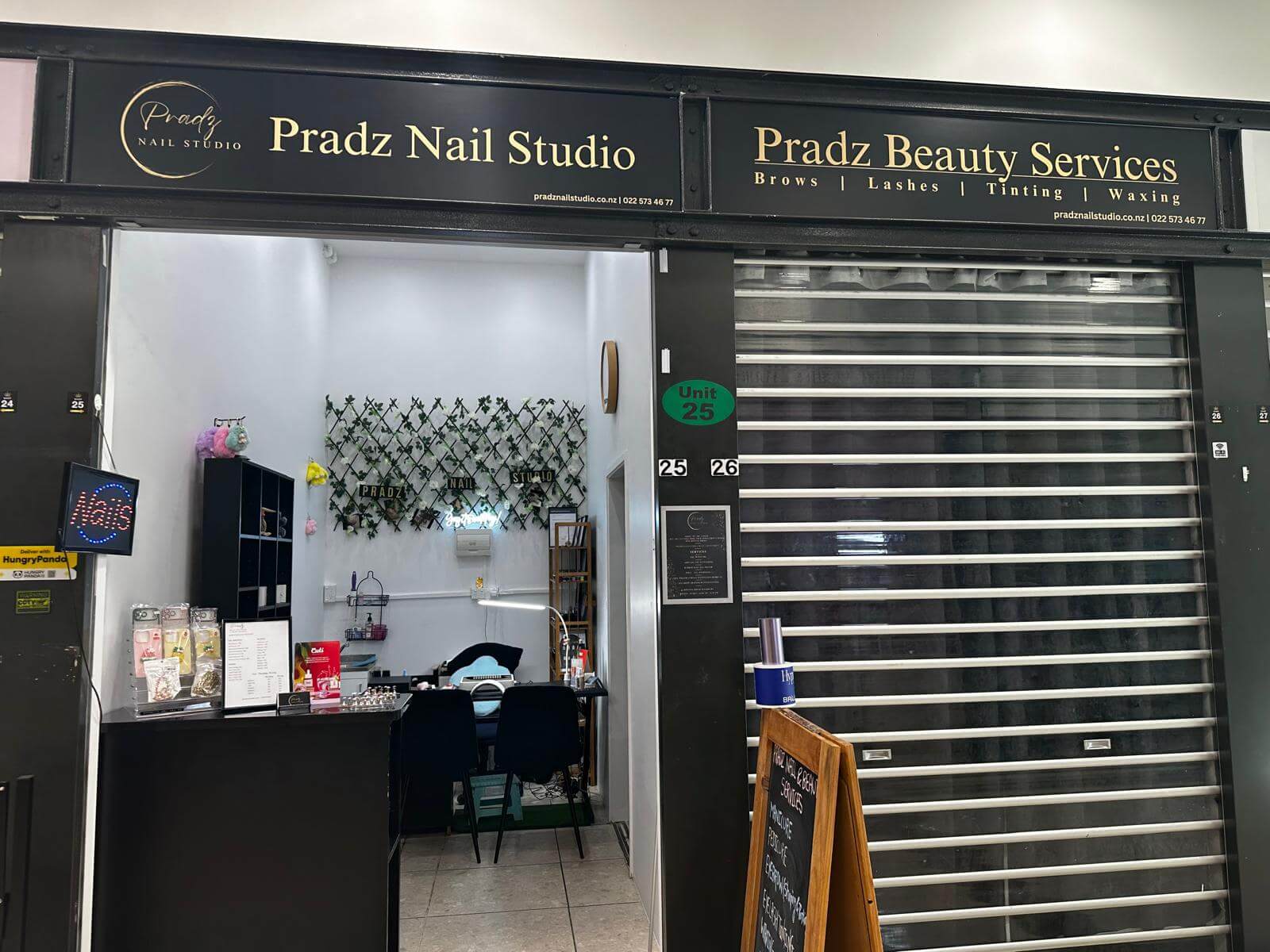 pradz nail salon and beauty services Auckland CBD entrance